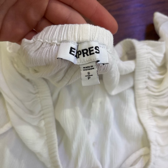 Express Cream Button-Front Off-Shoulder Blouse - Picture 2 of 2